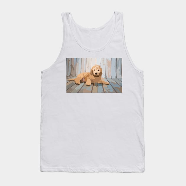 Cute Labradoogle Digital Painting Tank Top by gktb